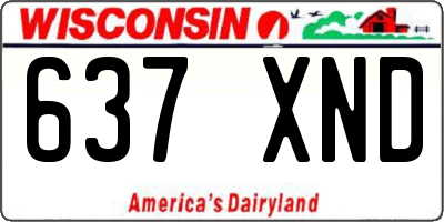 WI license plate 637XND