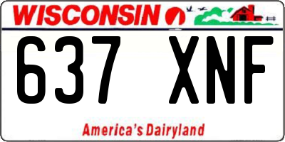 WI license plate 637XNF