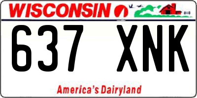 WI license plate 637XNK