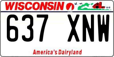 WI license plate 637XNW