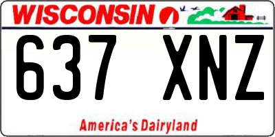 WI license plate 637XNZ