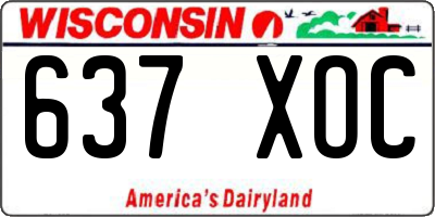 WI license plate 637XOC