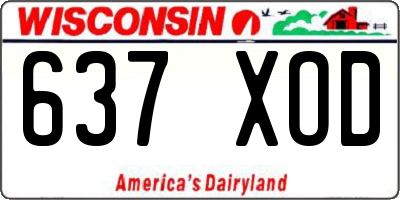 WI license plate 637XOD