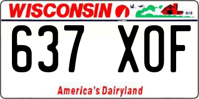 WI license plate 637XOF