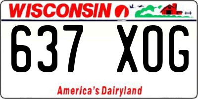 WI license plate 637XOG