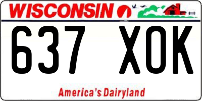 WI license plate 637XOK