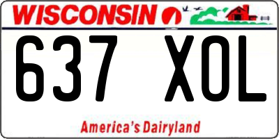 WI license plate 637XOL