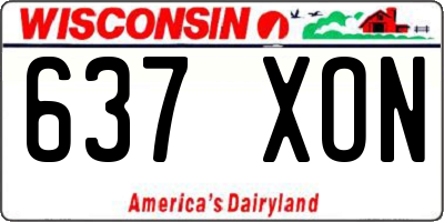 WI license plate 637XON