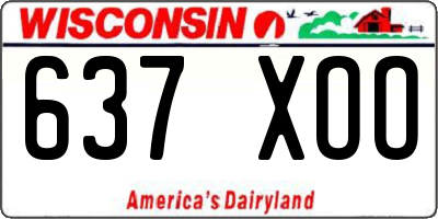 WI license plate 637XOO