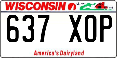WI license plate 637XOP