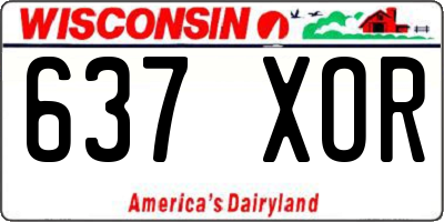 WI license plate 637XOR