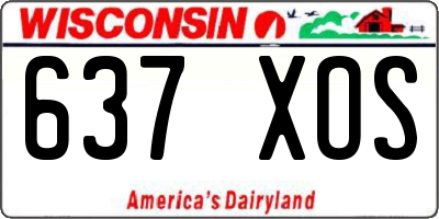 WI license plate 637XOS