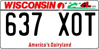 WI license plate 637XOT