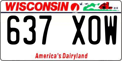 WI license plate 637XOW