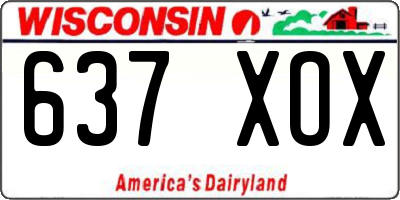 WI license plate 637XOX