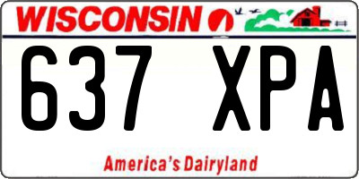 WI license plate 637XPA