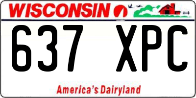 WI license plate 637XPC
