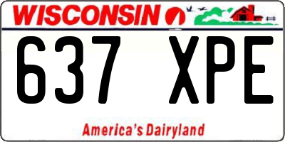 WI license plate 637XPE