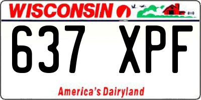 WI license plate 637XPF
