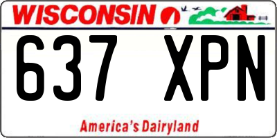 WI license plate 637XPN