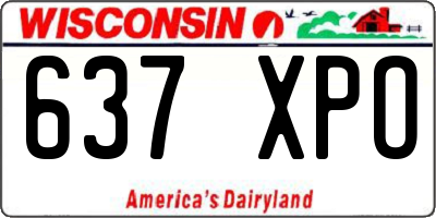 WI license plate 637XPO