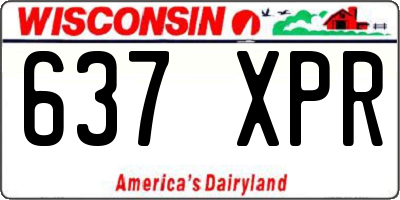 WI license plate 637XPR