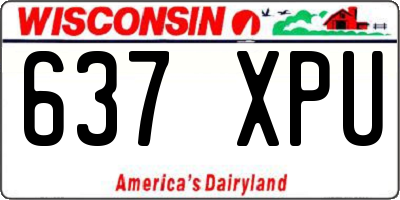 WI license plate 637XPU
