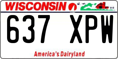 WI license plate 637XPW
