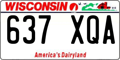 WI license plate 637XQA