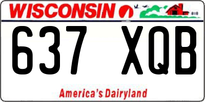 WI license plate 637XQB