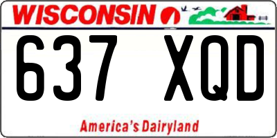 WI license plate 637XQD