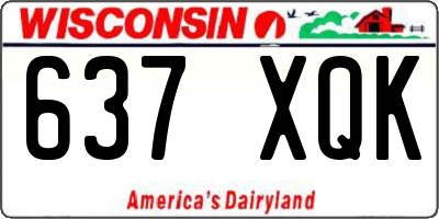 WI license plate 637XQK