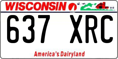 WI license plate 637XRC