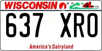 WI license plate 637XRO