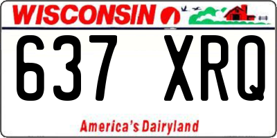 WI license plate 637XRQ