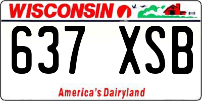 WI license plate 637XSB