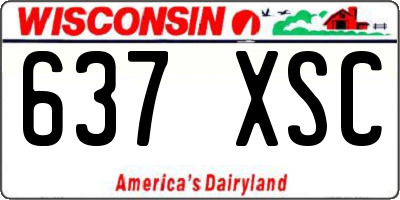 WI license plate 637XSC