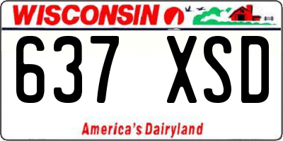 WI license plate 637XSD