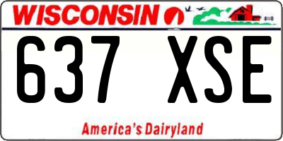 WI license plate 637XSE