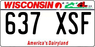 WI license plate 637XSF