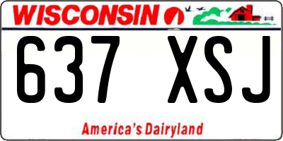 WI license plate 637XSJ