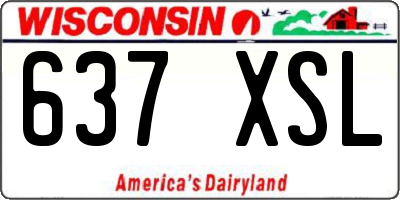 WI license plate 637XSL