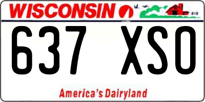WI license plate 637XSO