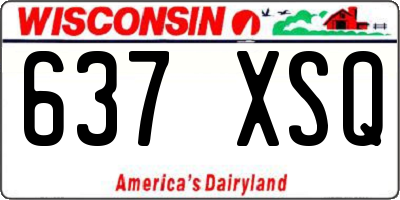 WI license plate 637XSQ