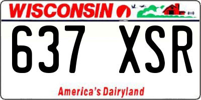 WI license plate 637XSR