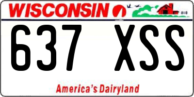 WI license plate 637XSS