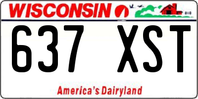 WI license plate 637XST
