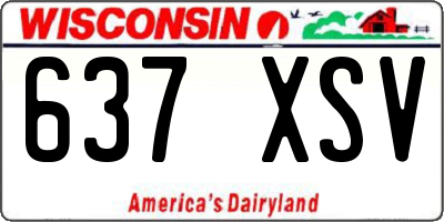 WI license plate 637XSV