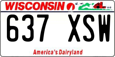 WI license plate 637XSW