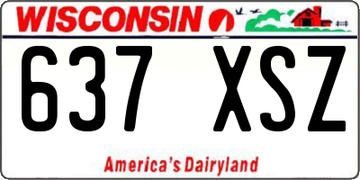 WI license plate 637XSZ